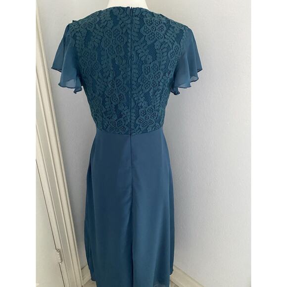 NWT JJ's House A-line Scoop Ink Blue Chiffon Bridesmaid Dress Small - Picture 10 of 16